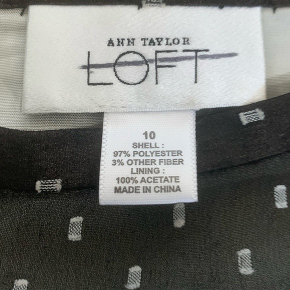 Ann Taylor Black Skirt with White Dots Size 10 - Picture 3 of 3
